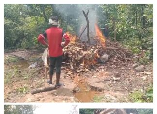 गांव में संचालित था शराब का अवैध फैक्ट्री, ग्रामीणों ने छापेमार कार्रवाई कर नशे के सामान को किया आग के हवाले