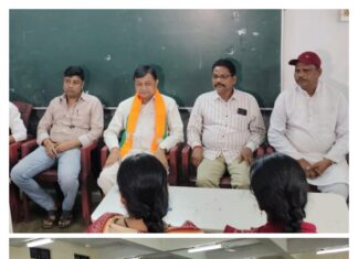 भाजपा प्रत्याशी लखन देवांगन ने किया शैक्षणिक संस्थानों में जनसंपर्क,