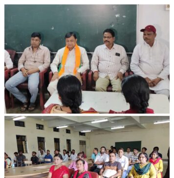 भाजपा प्रत्याशी लखन देवांगन ने किया शैक्षणिक संस्थानों में जनसंपर्क,