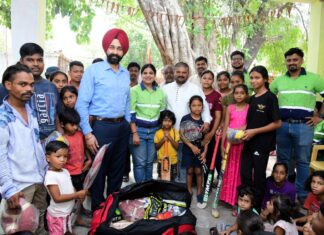 बालको ने राष्ट्रीय खेल दिवस के अवसर पर वितरित किये स्पोर्ट्स किट